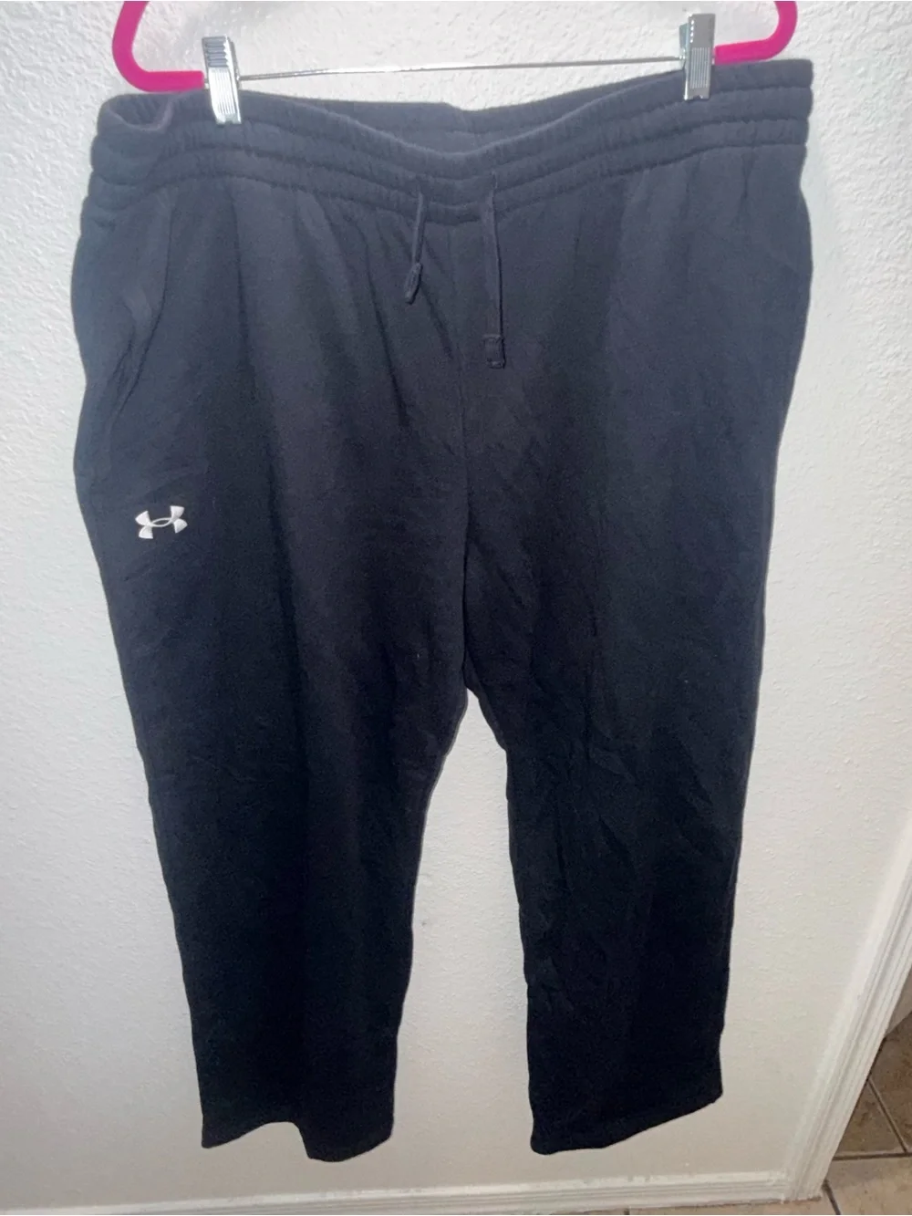 Under Armour Black Men's Jogger Sweatpants with White Logo
